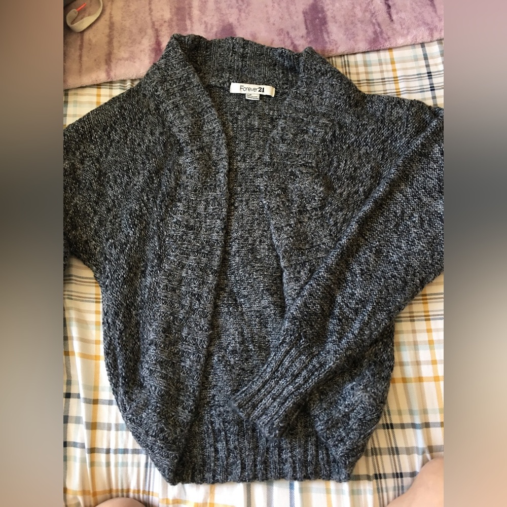 Dark grey knit cardigan